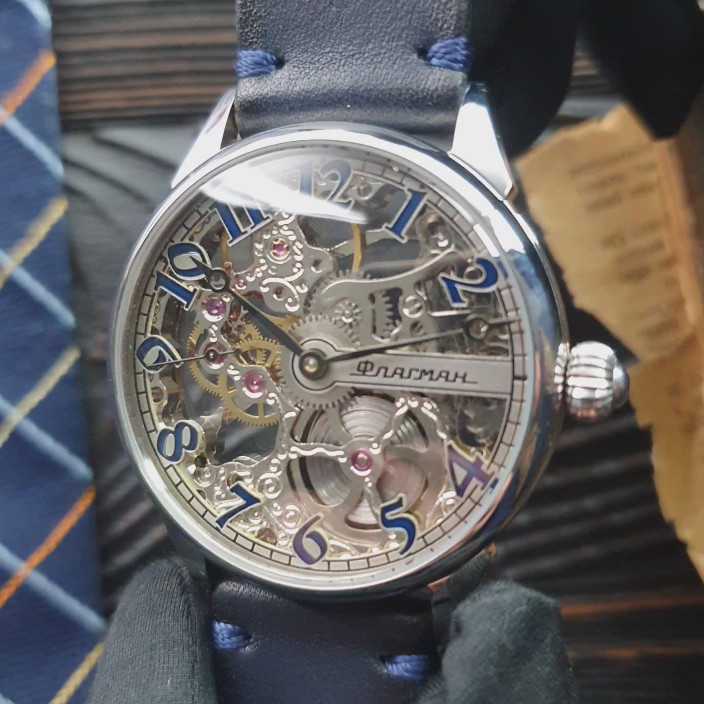 Promotional video of Aether Blue skeleton watch