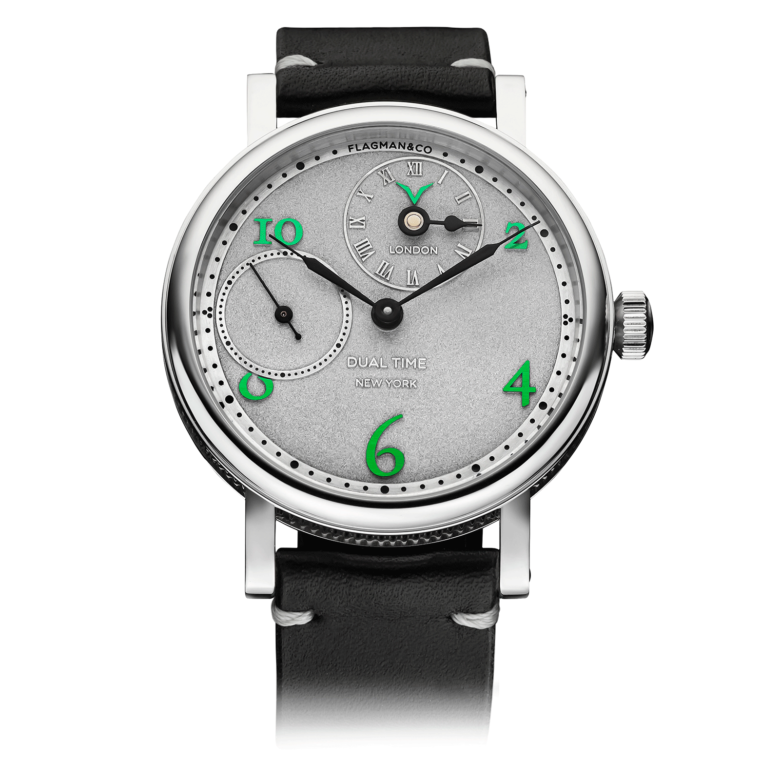 Regulator Green mechanical watch with black strap #color_ black