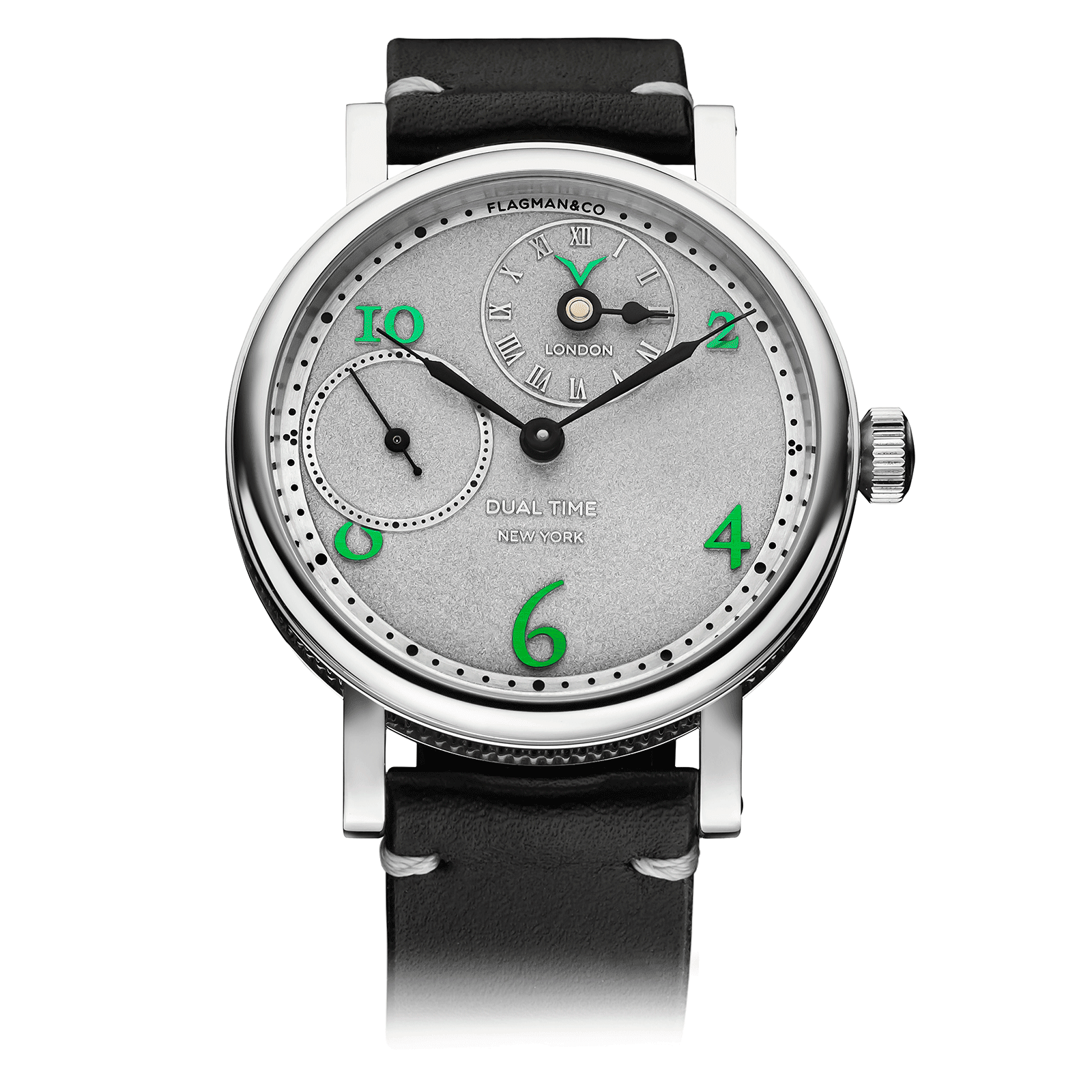 Regulator Green mechanical watch with black strap #color_ black