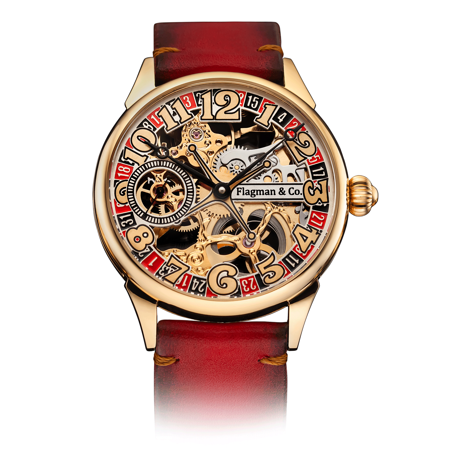 Red Strap Skeleton Watch – Roulette 2.0 #color_red