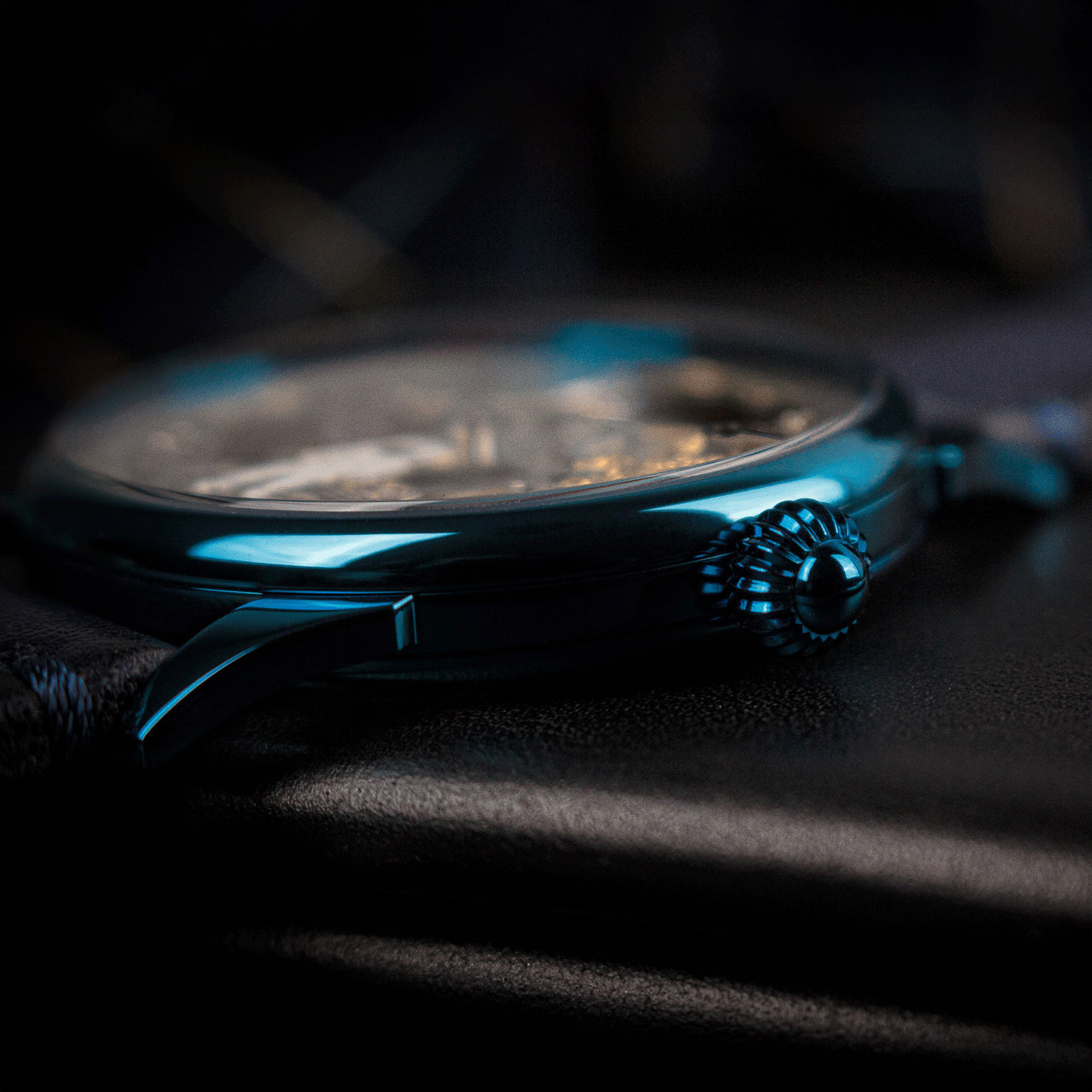 Front view of handmade watch – Skeleton watch