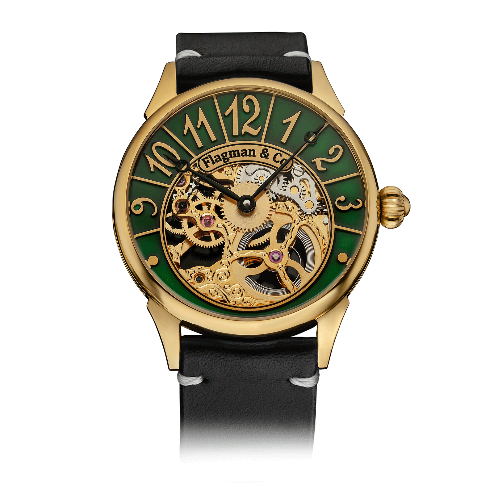 Emerald Arc watch – Black Strap #color_black