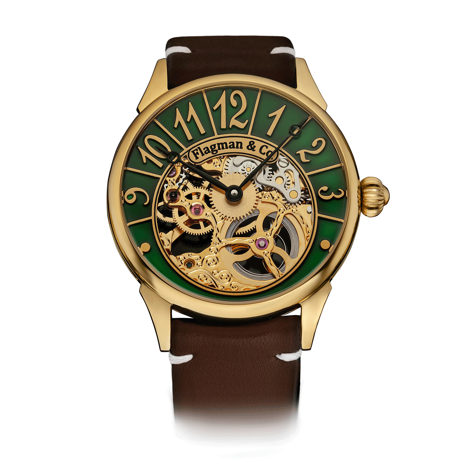 Brown Strap – Mens Skeleton Watch #color_brown