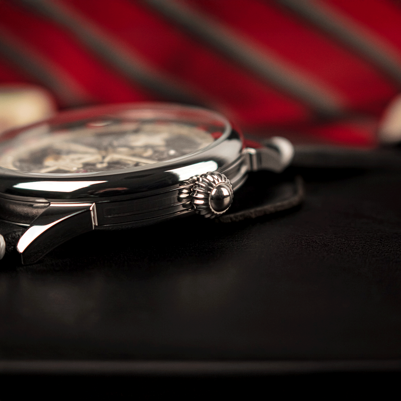 Lifestyle photo of poker watch in casino-inspired setting – mechanical roulette watch