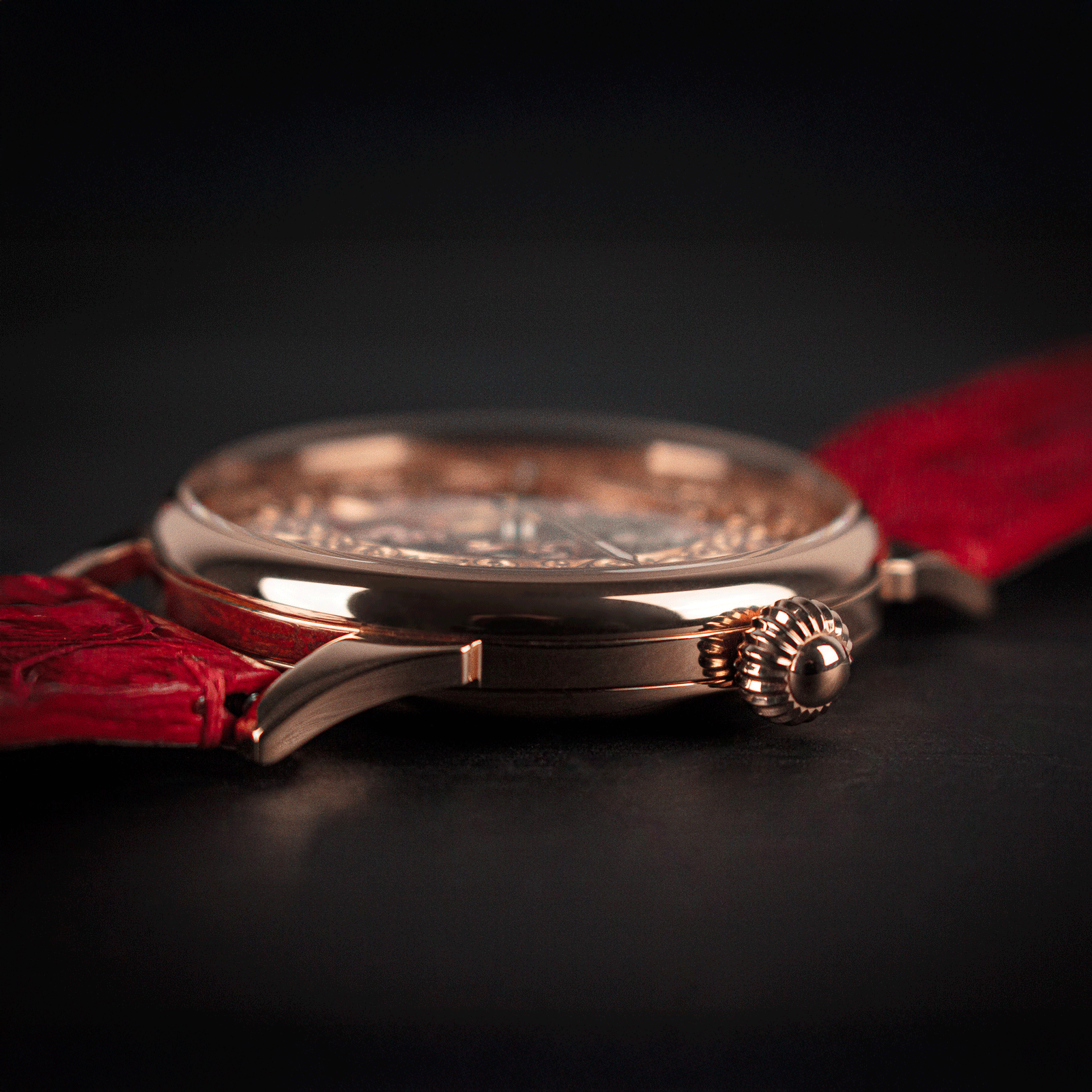 Front view of handmade watch – Lace watch