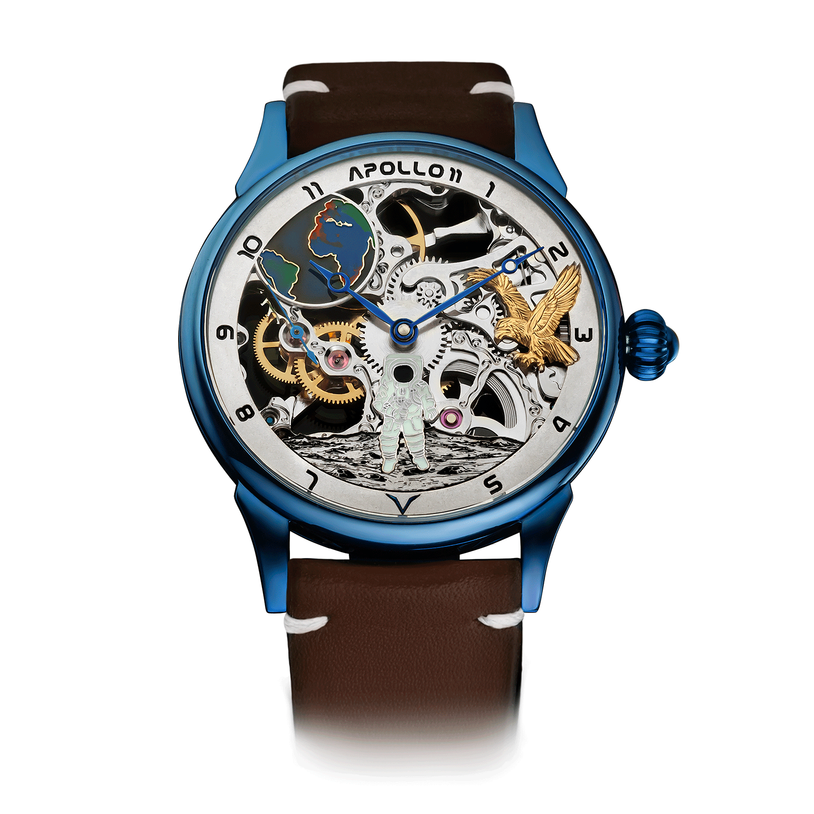 Brown Strap – Space Skeleton Watch #color_brown