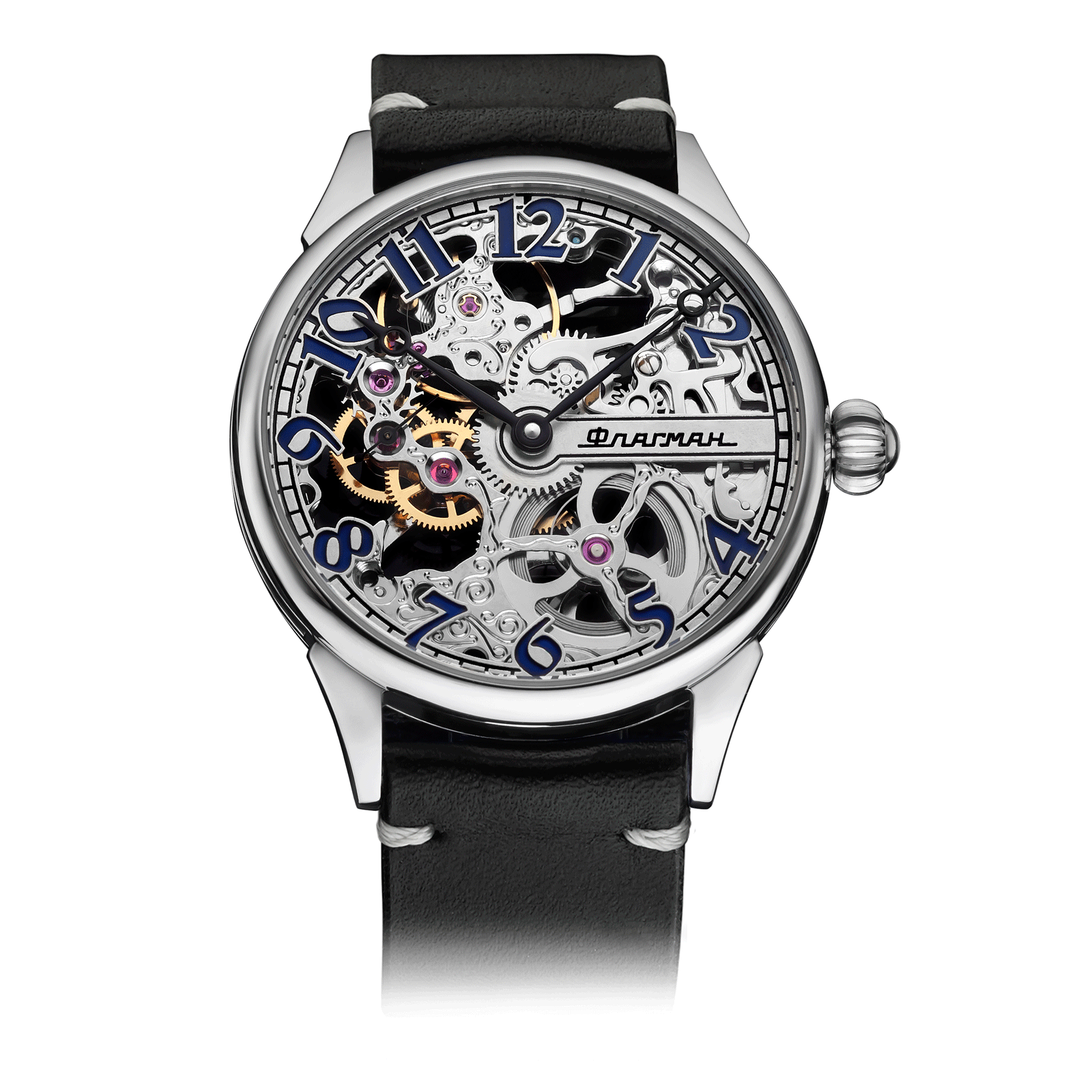Aether Blue watch – Black Strap #color_black