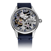 Blue Leather Strap on Skeleton Watch #color_blue