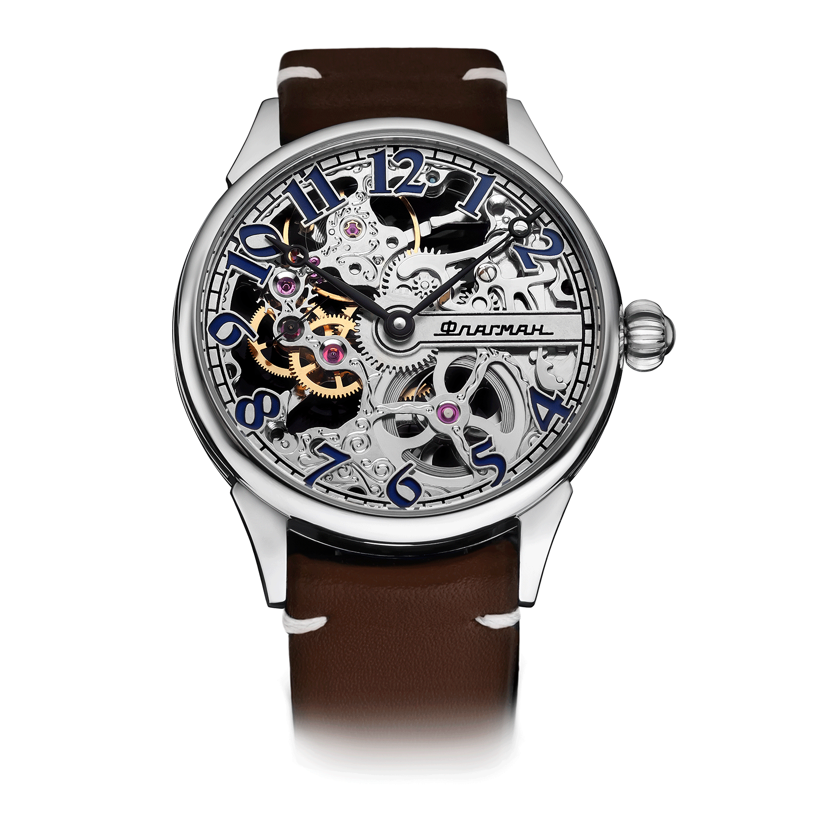 Brown Strap – Skeleton Watch #color_brown