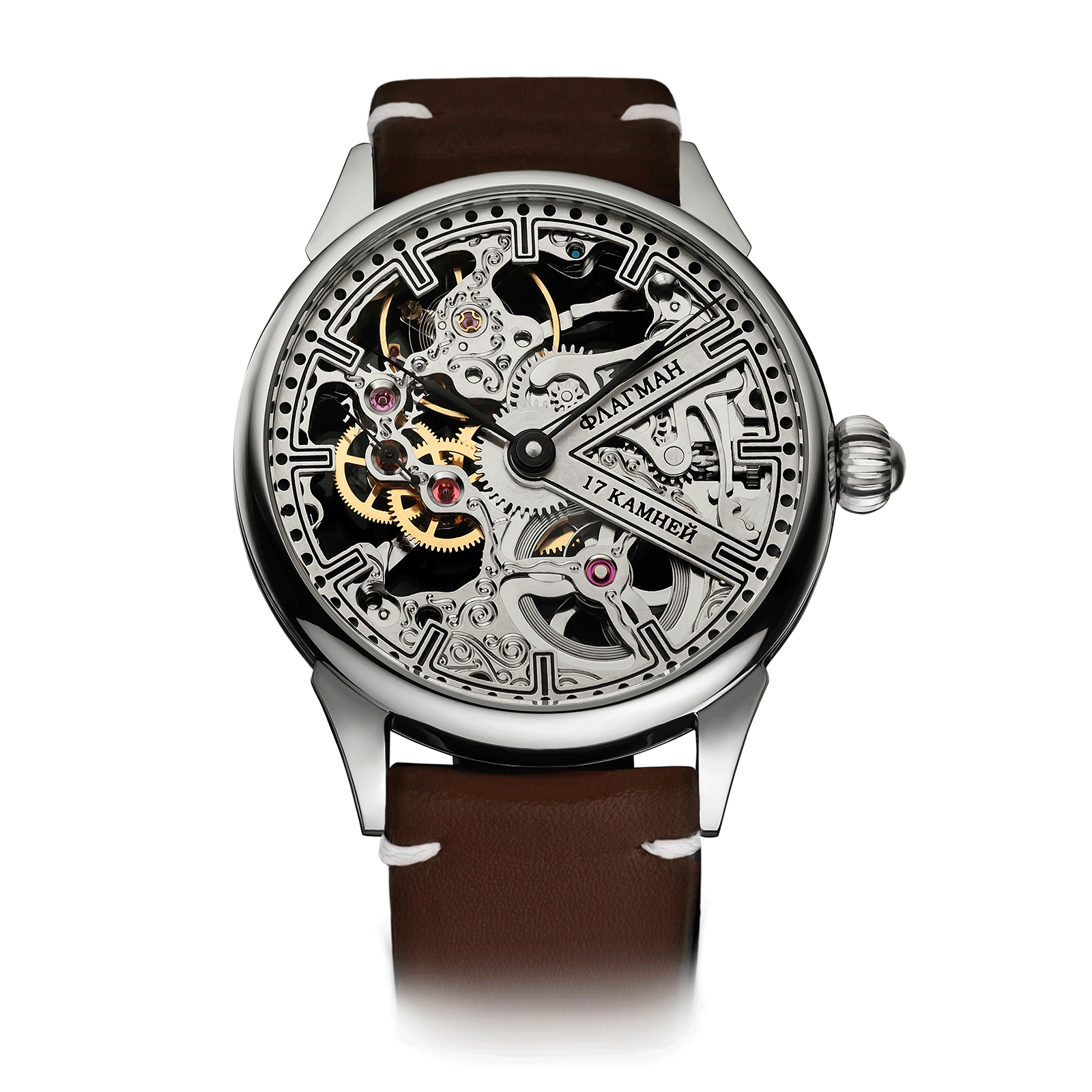 Brown Strap – Skeleton Watch #color_brown