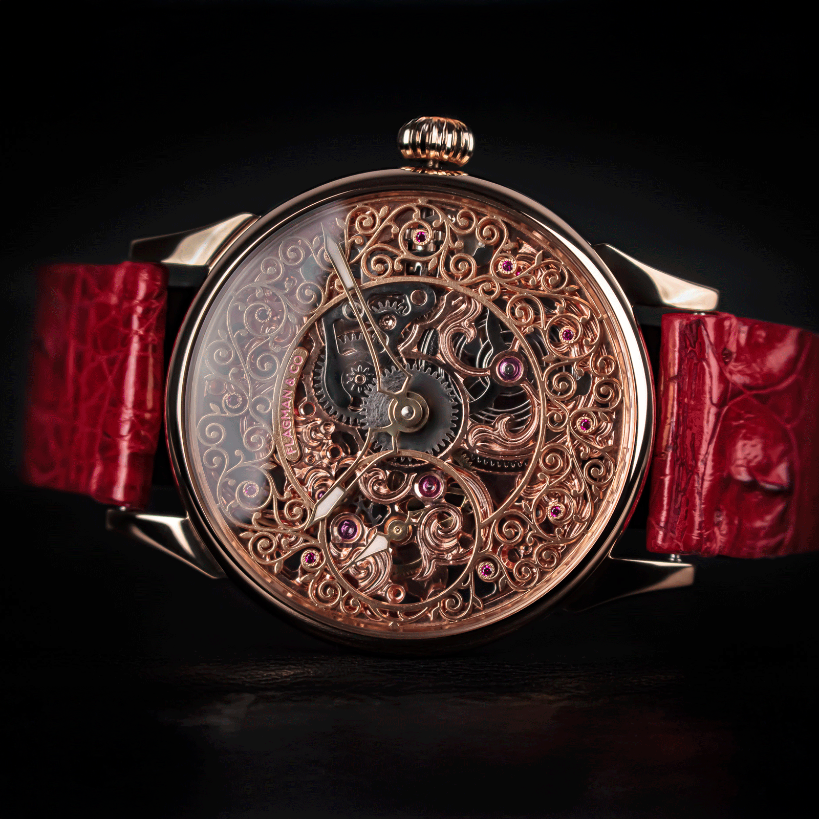 Lifestyle photo of Skeleton Watch in handmade watch - Lace
