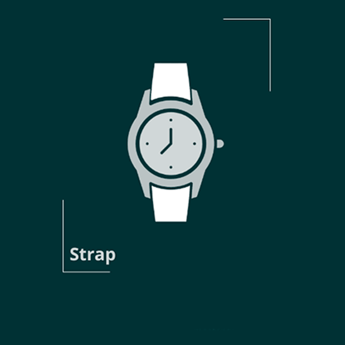 Image symbolizing the strap of a wristwatch, highlighting fit and material quality