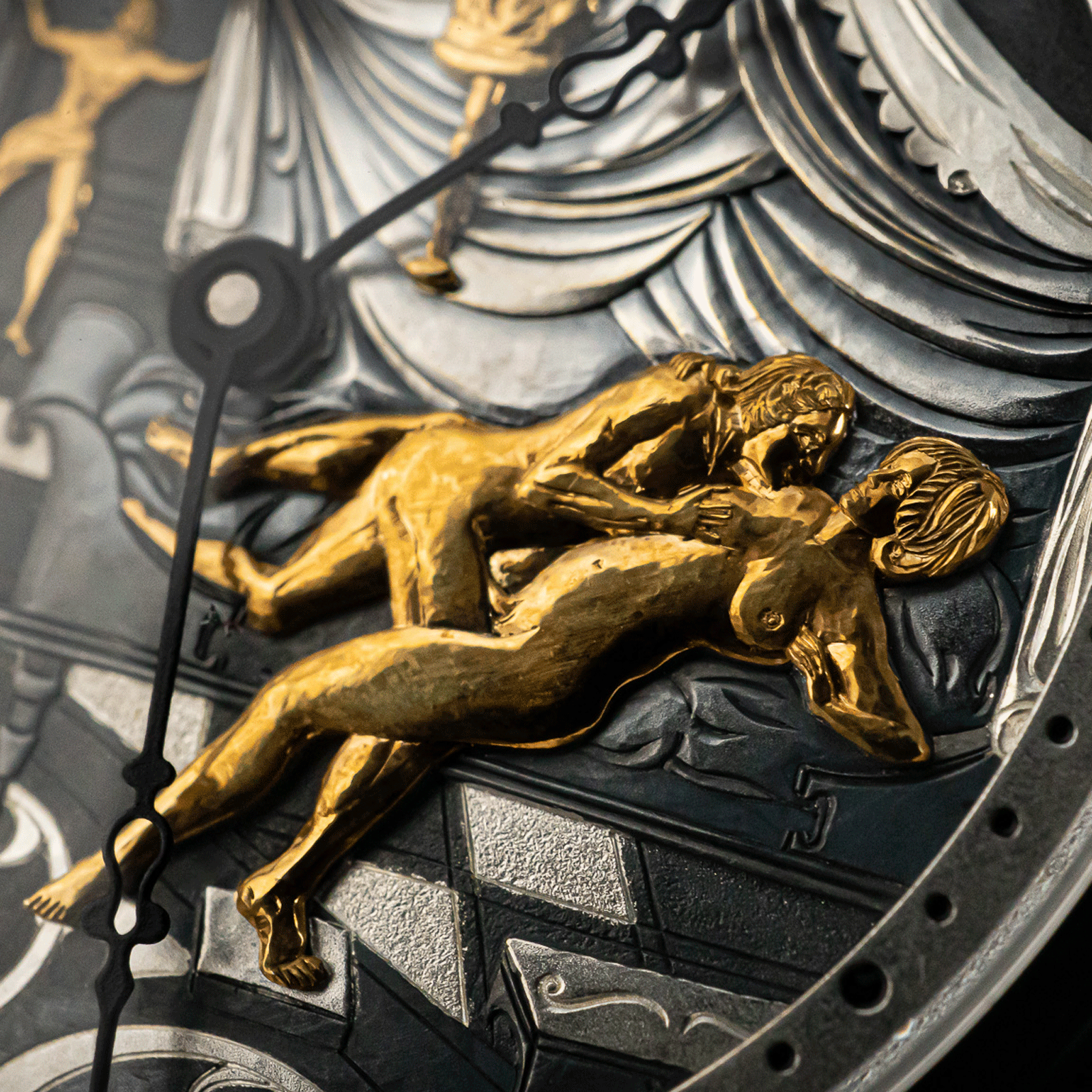 Close-up view of detailed elements of Adeptness Artisan watch