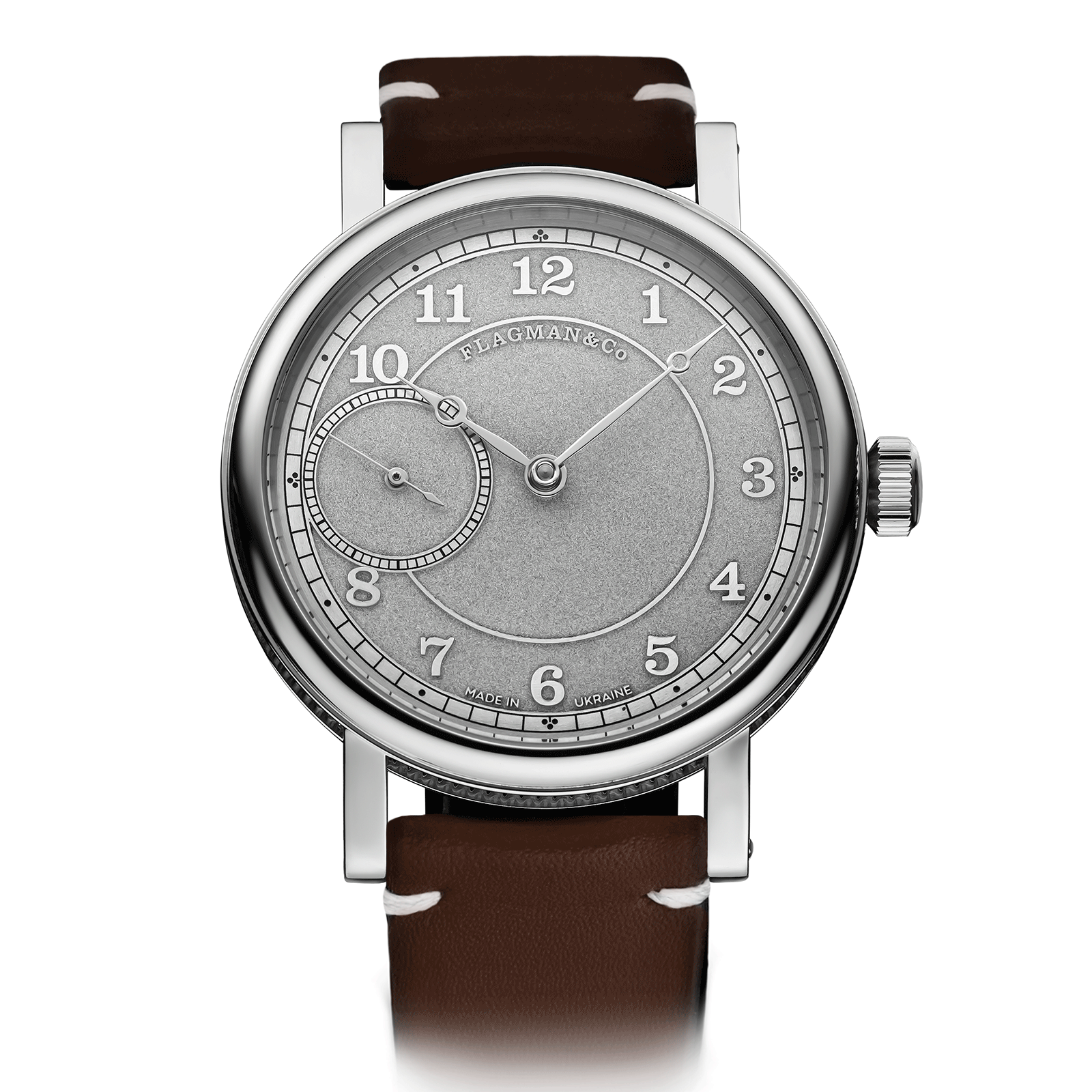 Bohemia mechanical watch with brown strap #color_brown