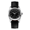 Womens handmade watch Lumine black woth Deep-Black leather strap #color_deep black