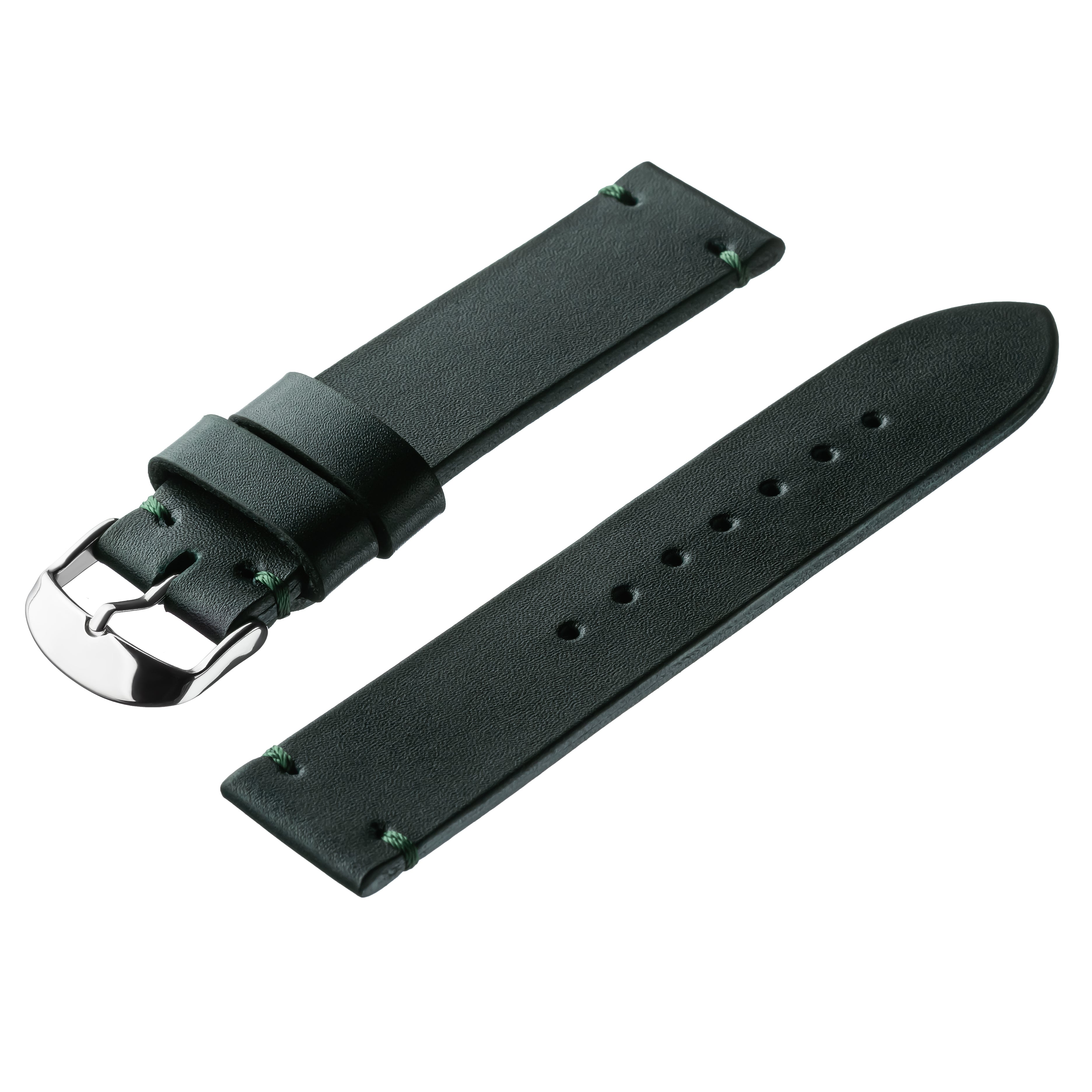  Italian Pueblo leather Handmade watch strap Green