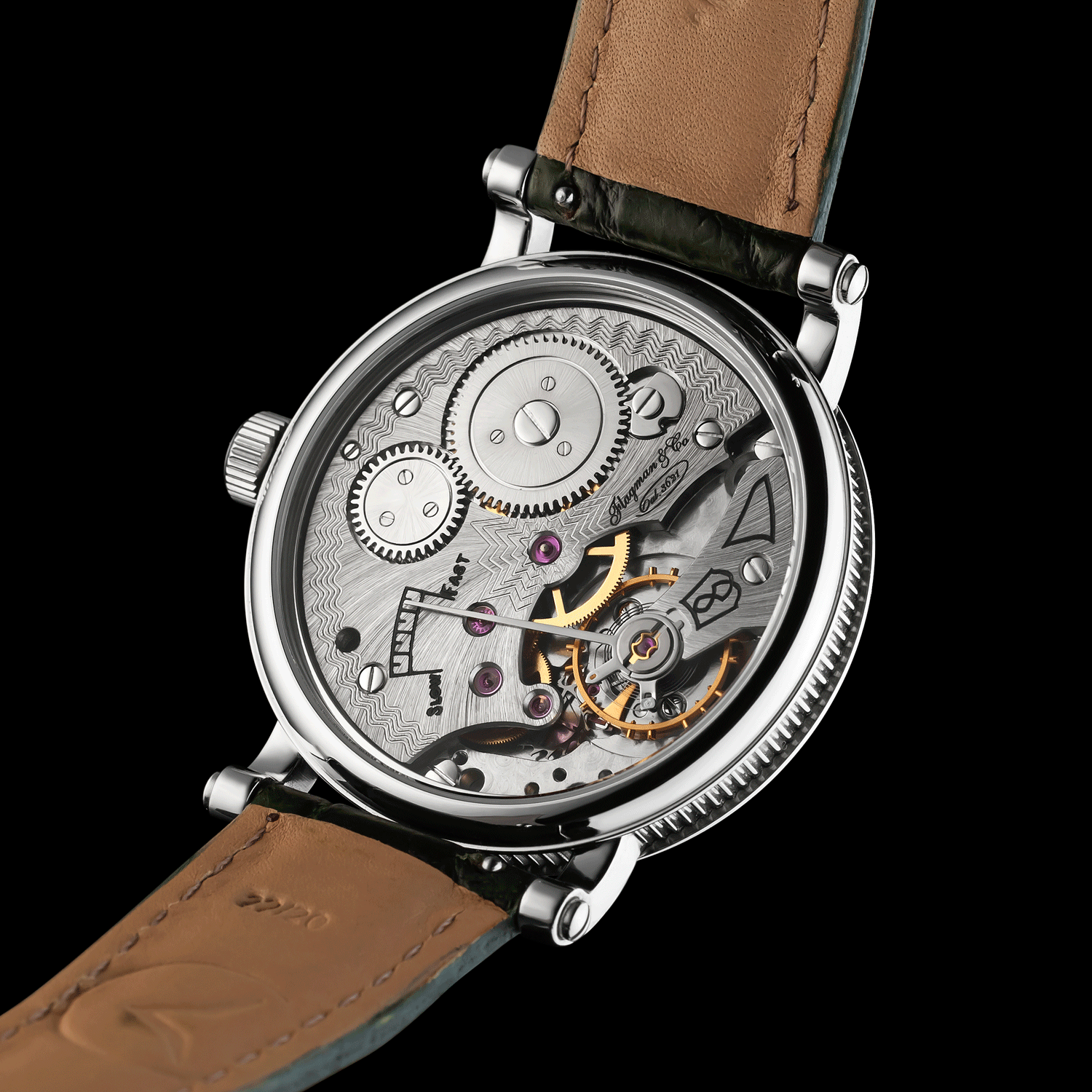 Back view of Handmade watch – exposed movement – Rio de Janeiro