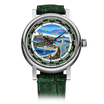 Dark Green Leather Strap on Handmade Watch Rio #color_dark green