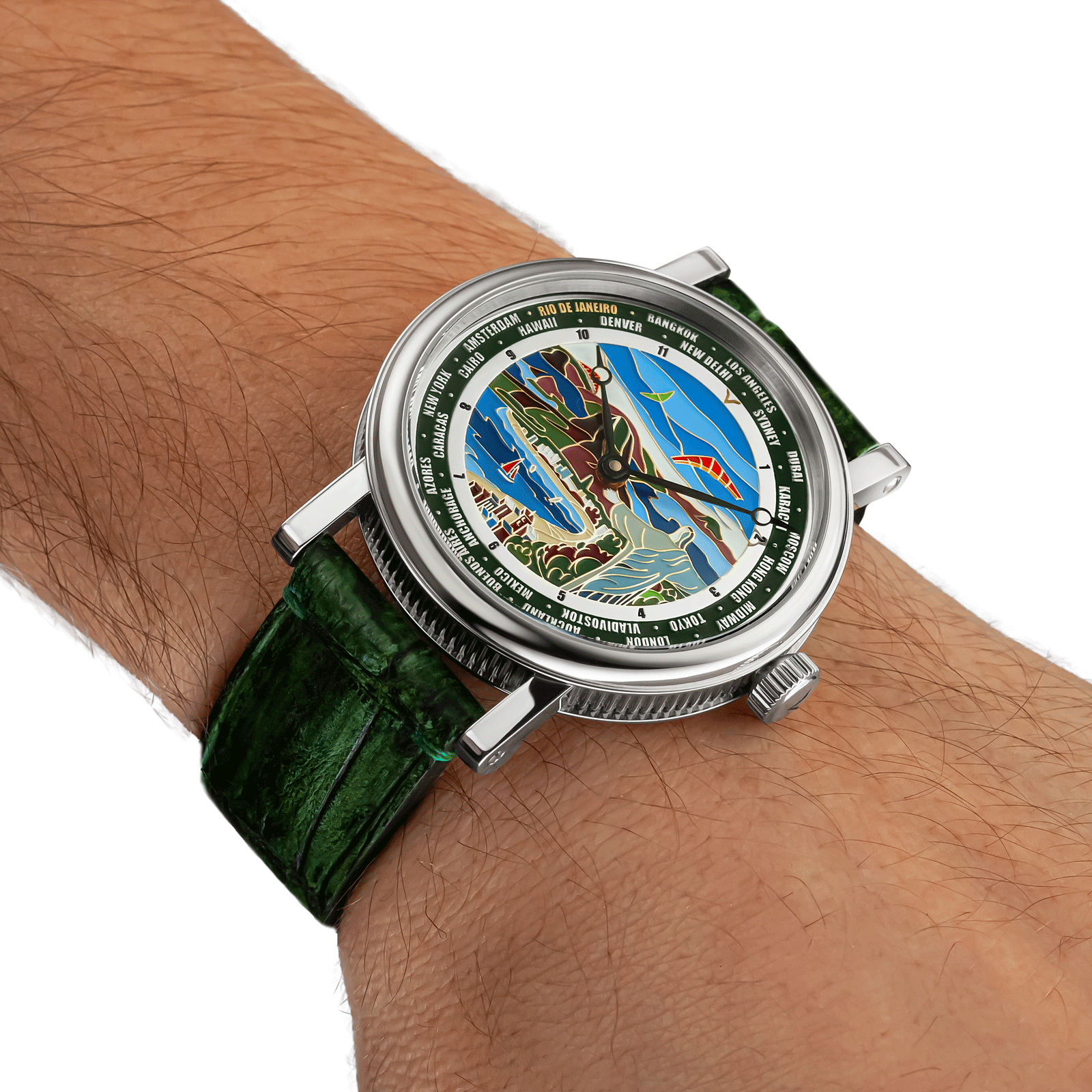 Handmade watch worn on wrist - Rio