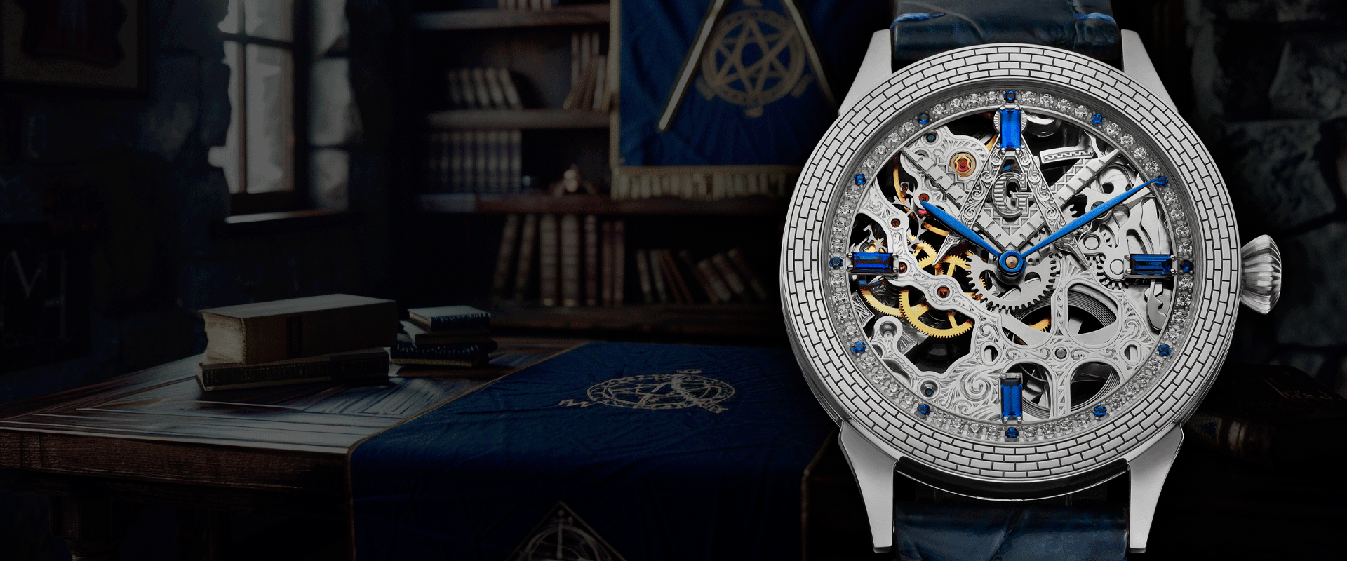 Why Freemason collection banner -Temple Skeleton watch