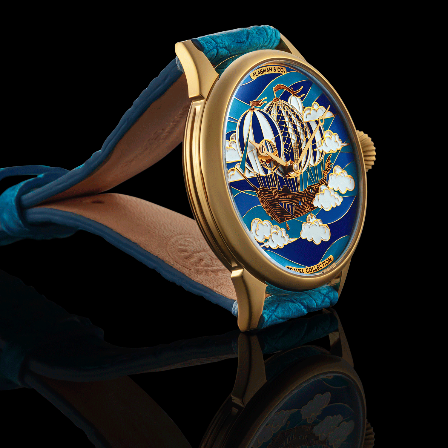 Front view detail of Art Deco Handmade watch