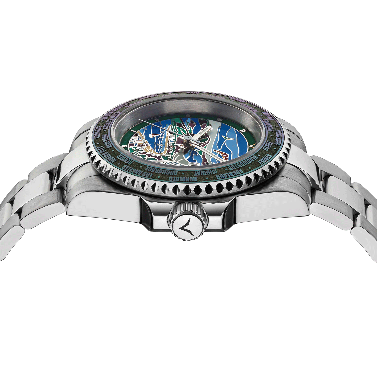 Flagman watch with detailed face on a white background