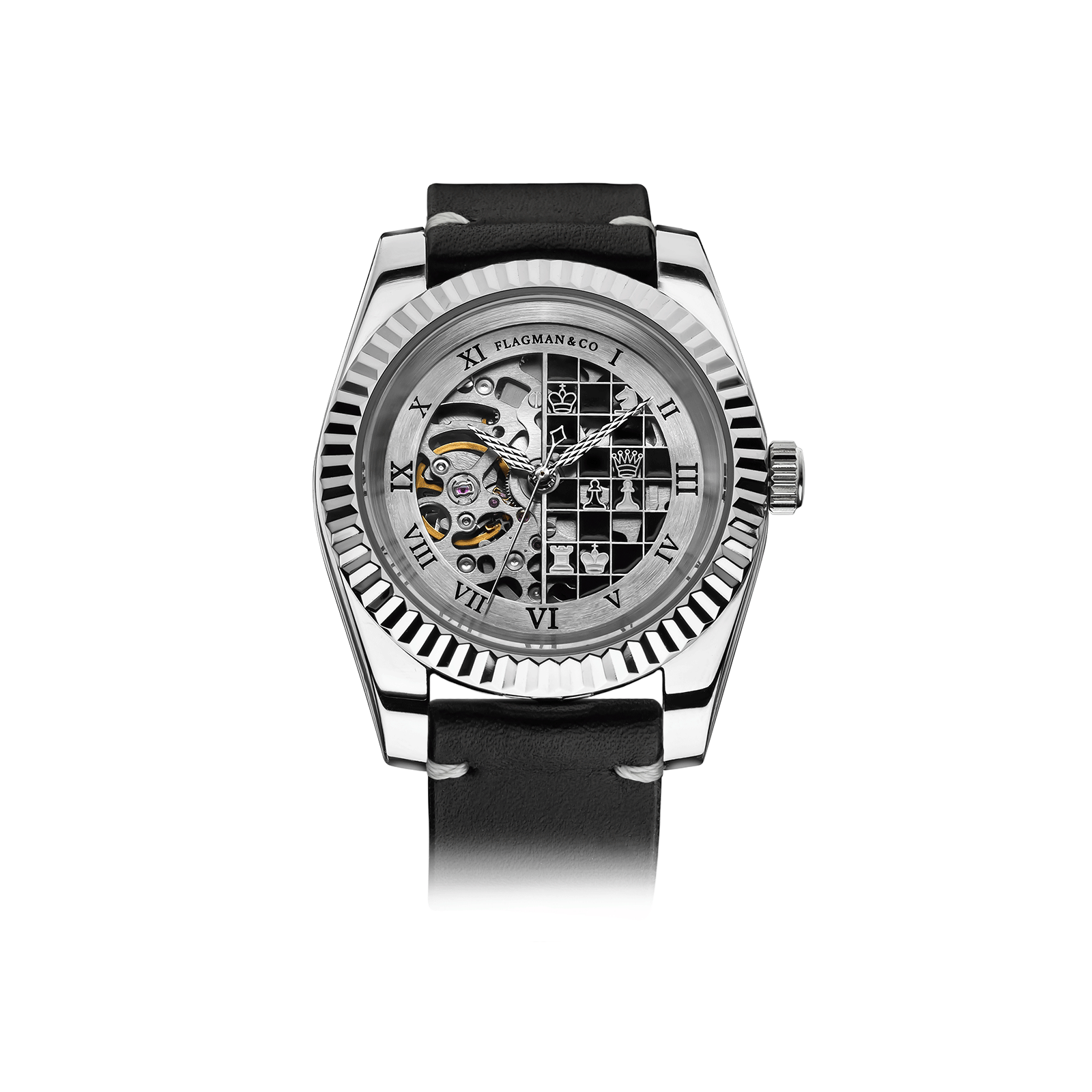 Automatic Mechanical watch Chess – Black Strap #color_black