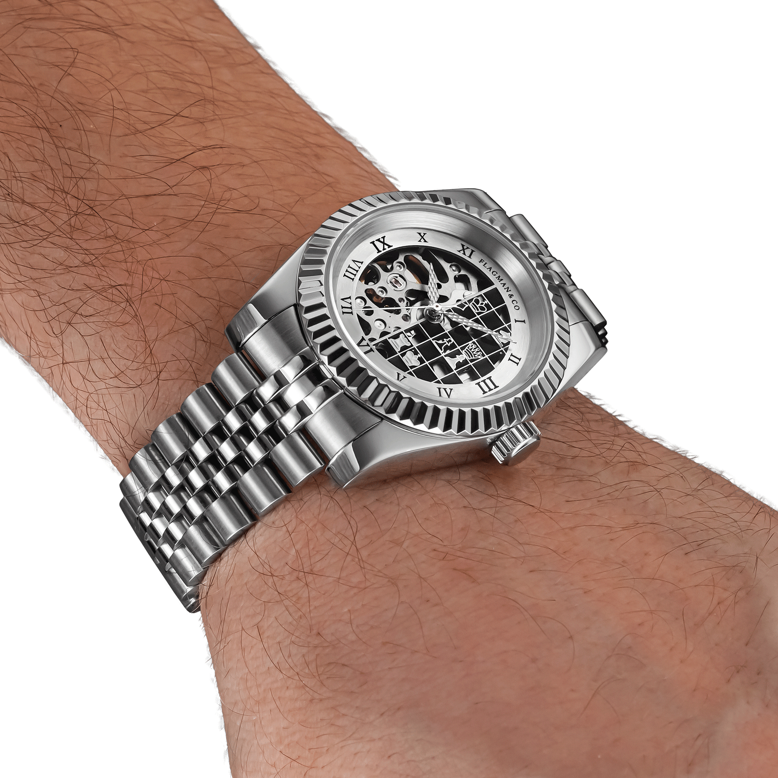 Handmade watch worn on wrist -  Chess watch
