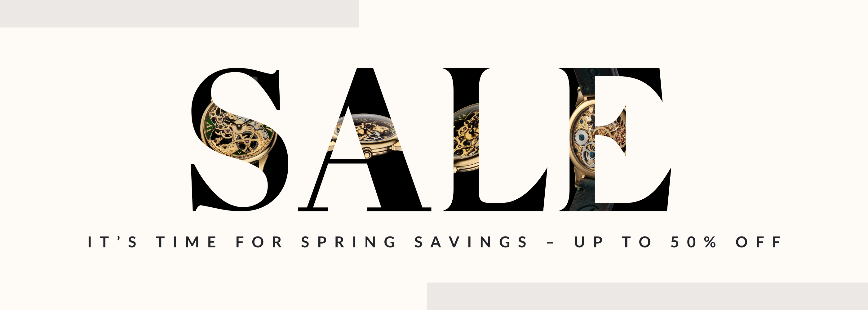 Desktop Banner for Spring Sale Up 50%