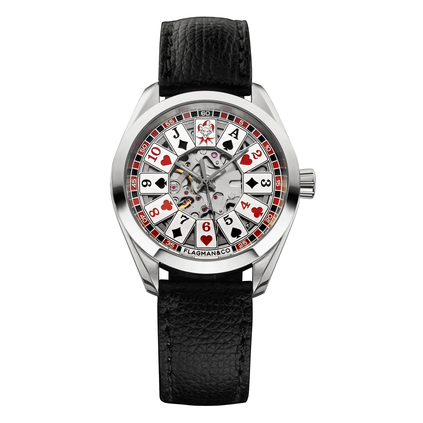 Men’s Automatic Watch Gambler on Black Strap #color_deep black
