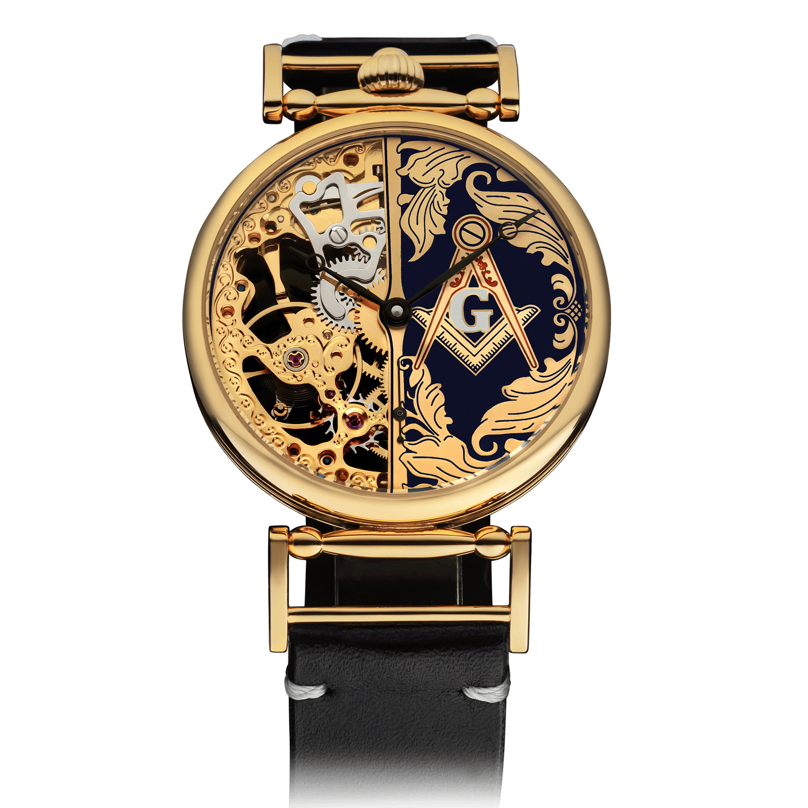Masonic Half Watch – Black Strap #color_black