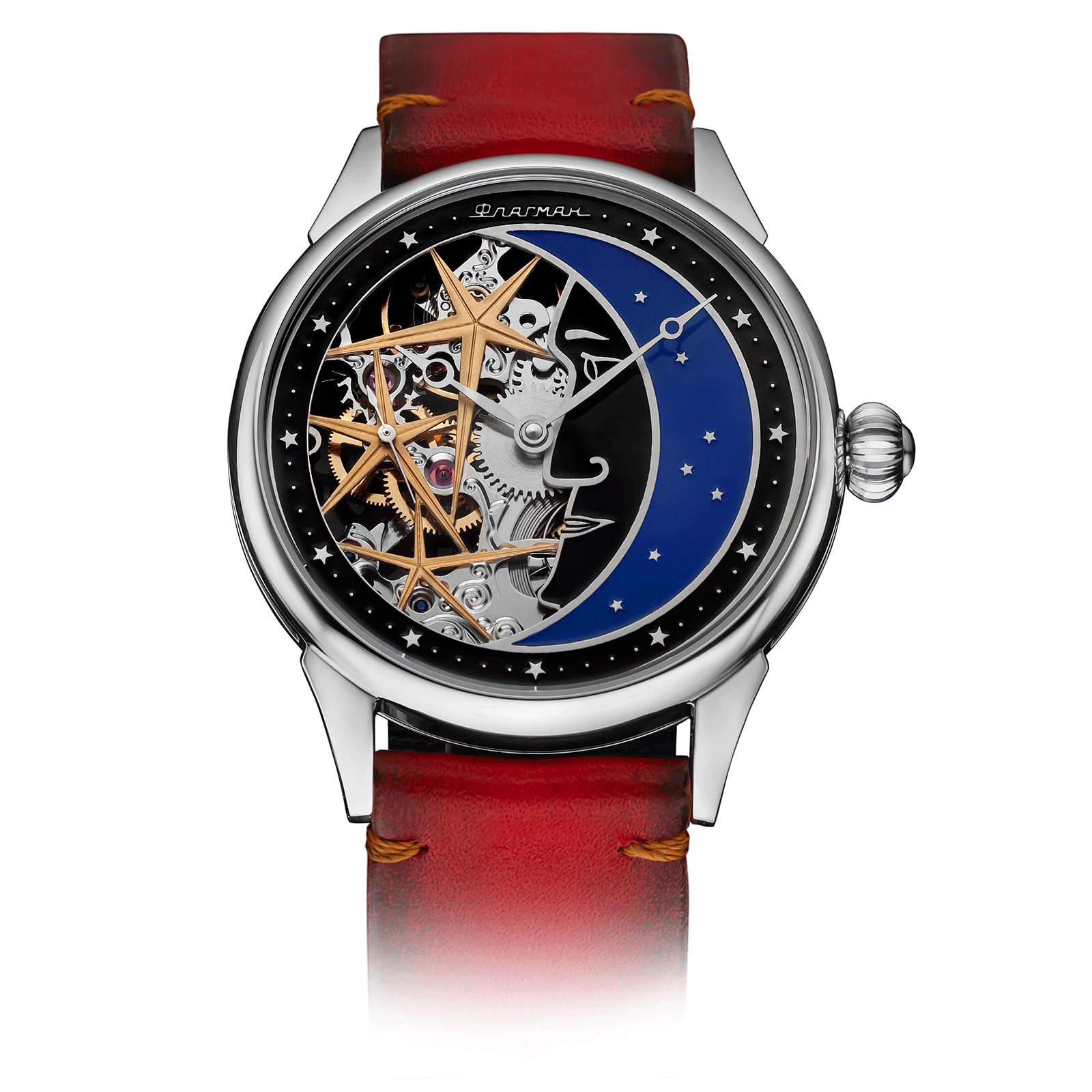 Red Strap Mens Watch – Mens Skeleton Watch #color_red