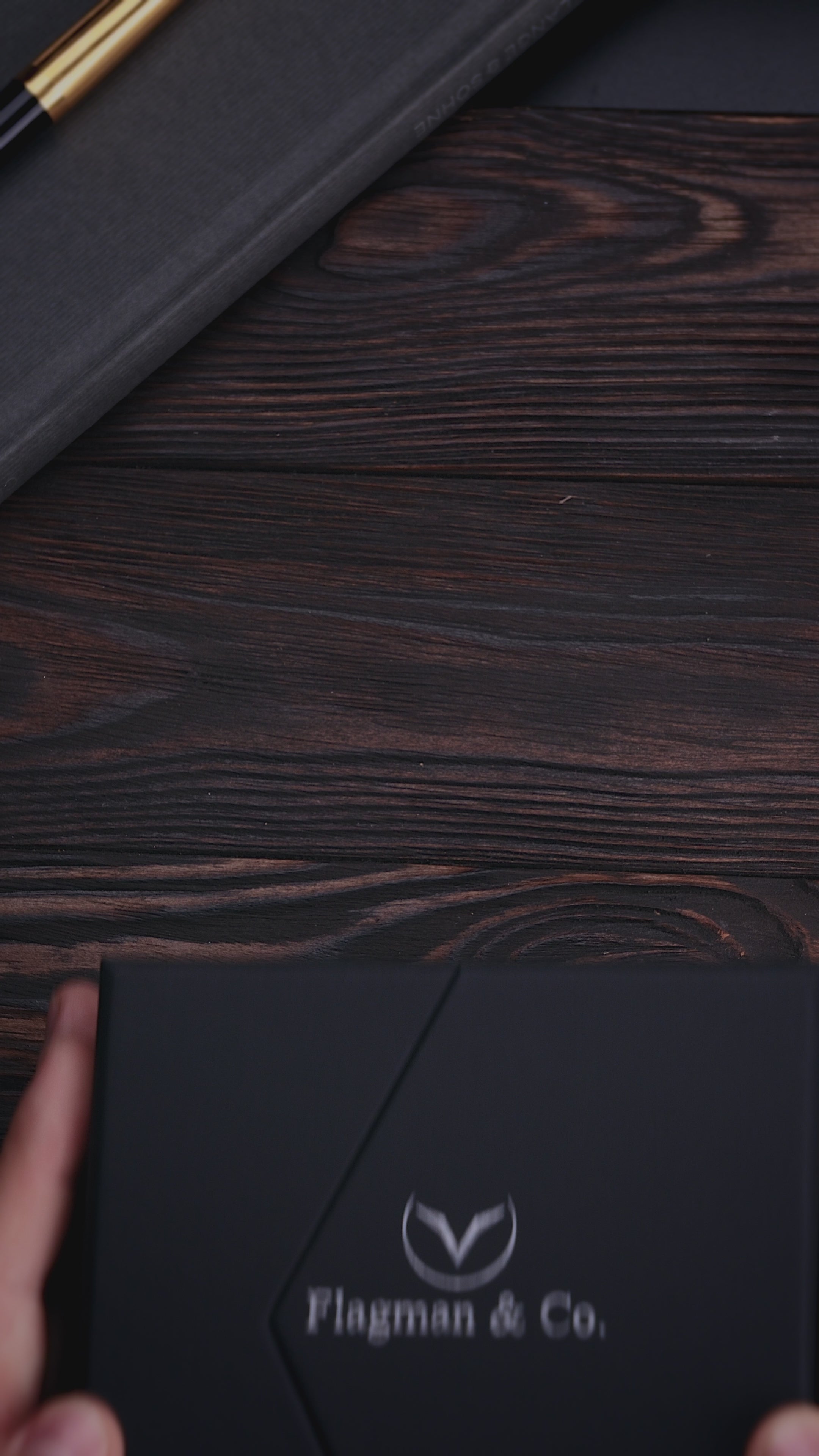 Video review of a handcrafted watch by Flagman & Co., showcasing dial details, movement in action, and design highlights from multiple angles