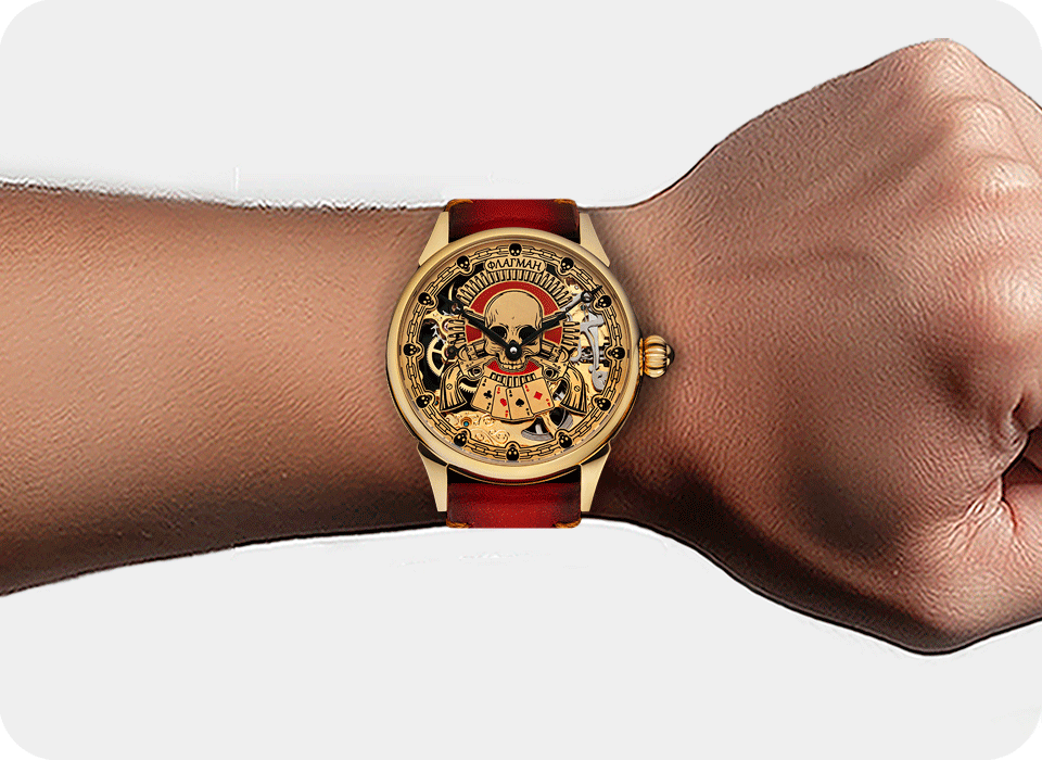 Skeleton Poker Watch - Royal Gears