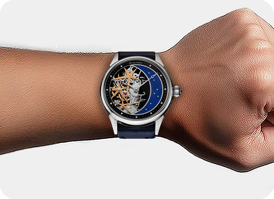 Space Skeleton Watch - Crescent Moon