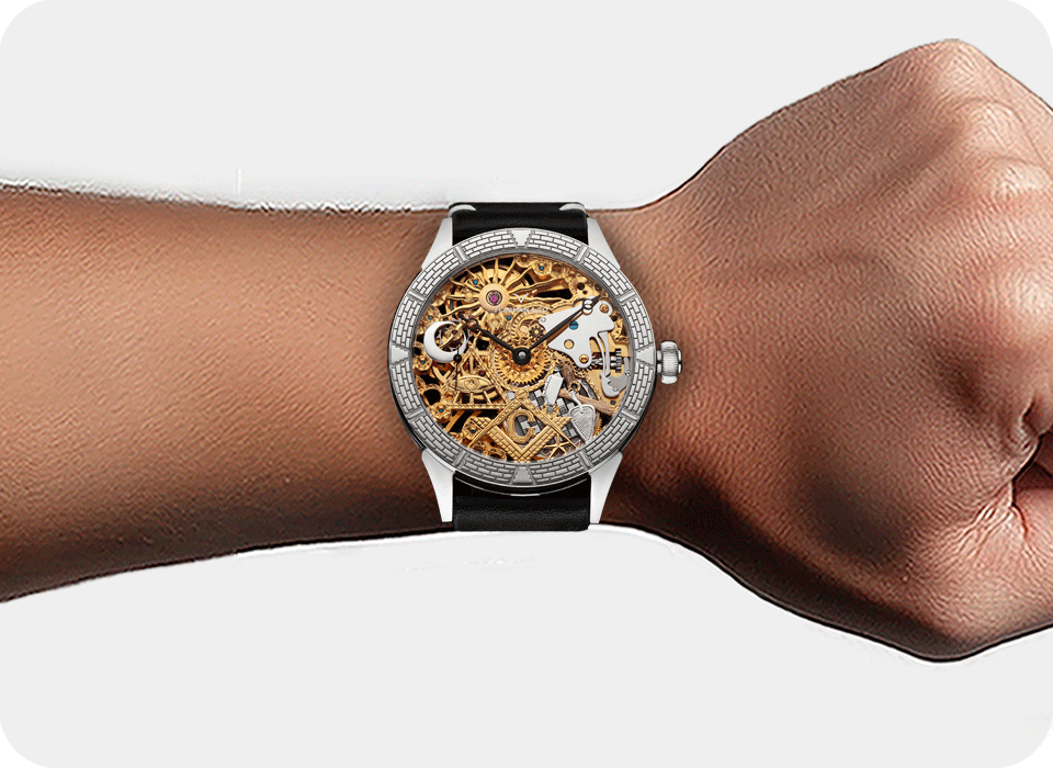 Skeleton Masonic Watch - Temple