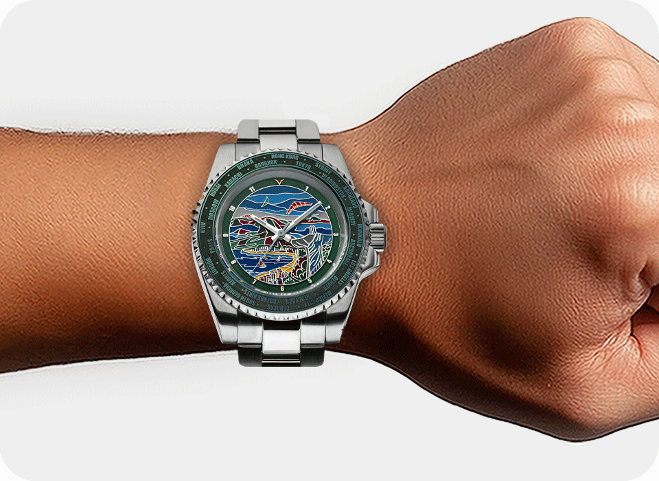 Art Deco Watch - Rio De Janeiro Mini (Titanium bezel)